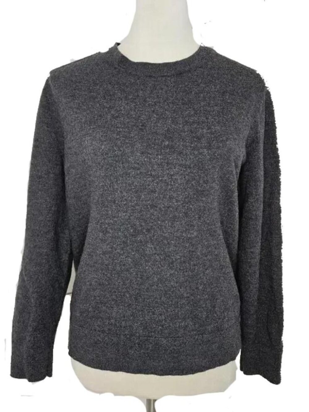 Banana Republic women's Italian merino wool crew-neck sweater charcoal heather